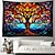 cheap Boho Tapestry-Tree of Life Hanging Tapestry Stained Glass Colorful Wall Art Large Tapestry Mural Decor Photograph Backdrop Blanket Curtain Home Bedroom Living Room Decoration