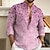 cheap Men&#039;s Henley Shirt-Men&#039;s Shirt Floral Graphic Prints Geometry Stand Collar Yellow Pink Blue Brown Green Outdoor Street Long Sleeve Print Clothing Apparel Fashion Streetwear Designer Casual