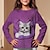 preiswerte 3D-T-Shirts für Mädchen-Mädchen 3D Graphic Tier Katze T-Shirt Langarm 3D-Druck Sommer Frühling Herbst Aktiv Modisch Kuschelig Polyester kinderkleidung 3-12 Jahre Outdoor Casual Täglich Regular Fit