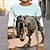 abordables niño 3d camisetas-Chico 3D Graphic Animal Dinosaurio Camiseta Manga Larga Impresión 3D Verano Primavera Otoño Deportes Moda Ropa de calle Poliéster Niños 3-12 años Exterior Casual Diario Ajuste regular