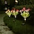 cheap Pathway Lights &amp; Lanterns-7 Heads Solar Snow Lotus Flower Lamp Outdoor Simulation Flower Lamp LED Artificial Flower Floor Insertion Lamp Garden and Courtyard Decorative Lights Holiday Party Decorative Lights