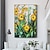 cheap Floral/Botanical Paintings-Handmade Hand Painted Oil Painting Wall Art Abstract Large Flower Paintings Home Decoration Decor Rolled Canvas No Frame Unstretched