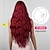 tanie Peruki syntetyczne modne-czerwone peruki dla kobiet cosplay długie naturalne faliste party peruka z włosów syntetycznych z grzywką