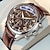 voordelige Quartz-horloges-heren zakelijk polshorloge kwarts casual riem herenhorloge bruin horloge