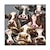 זול ציורי בעלי חיים-ציור שמן בעבודת יד קנבס אמנות קיר קישוט מודרני מופשט חיות משפחת פרה חמודה לעיצוב הבית מגולגל ללא מסגרת ציור לא נמתח