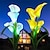 preiswerte Bodenlichter-Solar-Garten-Außenleuchten, solarbetriebene Calla-Lilien-Blumenlichter für den Außenbereich, mehrfarbig wechselnder Pfahl, dekorative Landschaft, Rasen, Hof, Terrasse, LED-Calla-Lilien-Lichter für den