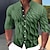 Недорогие мужские рубашки с рисунком-мужская рубашка графический принт король стойка воротник сине-зеленый оливково-зеленый светло-зеленый розовый армейский зеленый уличная одежда с длинным рукавом с принтом мода уличная дизайнерская повседневная одежда