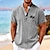 billiga Hawaiiskjorta för män-Herr Skjorta Kokosnötsträd Grafiska tryck Hög krage Svart Grön Kaki Grå Utomhus Gata Kortärmad Mönster Kläder Mode Streetwear Designer Ledigt