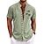 economico Camicia hawaiana da uomo-Per uomo Camicia Albero di cocco Stampe astratte Colletto alla coreana Blu Viola Verde Cachi Grigio Esterno Strada Manica corta Stampa Abbigliamento Di tendenza Streetwear Originale Informale