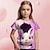ieftine tricouri 3d fete-Fete 3D Grafic Desene Animate Iepure Tricou Manșon scurt Tipărire 3D Vară Primăvară Activ Modă Drăguţ Poliester Copii 3-12 ani În aer liber Casual Zilnic Fit regulat