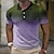 cheap Men&#039;s Button Up Polos-Men&#039;s Polo Shirt Waffle Polo Shirt Lapel Polo Button Up Polos Golf Shirt Gradient Striped Graphic Prints Turndown Yellow Navy Blue Blue Purple Green Outdoor Street Short Sleeve Print Clothing Apparel