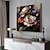 cheap Floral/Botanical Paintings-Manual Handmade Oil Painting Hand Painted Square Abstract Floral / Botanical Modern Realism Rolled Canvas (No Frame)