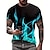 preiswerte 3D-T-Shirt für Männer-Herren T Shirt Graphic Flamme Rundhalsausschnitt Bekleidung 3D-Druck Outdoor Täglich Kurzarm Bedruckt Vintage Modisch Designer