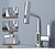 Недорогие вытащить спрей-Водопад смеситель для ванной комнаты ЖК-дисплей Многофункциональный выдвижной смеситель для раковины, вращающийся на 360 градусов сосуд для туалета, латунный кран, 3-режимный носик, распылитель
