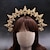 cheap Accessories-Goddess Crown Baroque Lolita Tiara Faux Pearl Metal Golden Crown Headband Hairband Fashion Vintage Hair Accessories