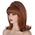 halpa Räätälöidyt peruukit-Synteettiset peruukit 50S Kihara Otsatukalla Koneella valmistettu Peruukki Vaaleahiuksisuus Burgundi Pitkä Viininpunainen Musta Beige Vaaleahiuksisuus Synteettiset hiukset Naisten Cosplay Pehmeä Muoti