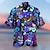billige leirskjorter for menn-skjortesett for menn button-down topper kortermet utendørs gate tegneserie turndown regnbue mote hawaiisk komfortabel strand / sommer / sommer
