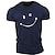 cheap Men&#039;s Graphic T Shirt-smile Face Mens 3D Shirt Casual | Blue Summer Cotton | Grey Round Neck Dead Tee Graphic Style Classic Prints Crew Clothing Apparel