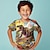 baratos camisetas 3d menino-Para Meninos 3D Gráfico Animal Dinossauro Camisa Camiseta Manga Curta Impressão 3D Verão Primavera Ativo Esportes Moda Poliéster Infantil 3-12 anos Ao ar livre Casual Diário Normal