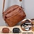 baratos Malas a tira-colo-Mulheres Bolsa crossbody Bolsa de ombro Bolsa para celular Dome Bag Couro PU Ao ar livre Diário Ziper Grande Capacidade Prova-de-Água Leve Côr Sólida Preto Marron