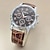 billige Kvartsklokker-herrearmbåndsur, quartz casual belte herreklokke brun klokke