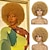 levne Kostýmová paruka-afro paruka - blond afro paruka 70. let pro ženy jemné afro pernaté kudrnaté vlasy paruky s ofinou přirozeně vypadající disco velká afro kudrnatá paruka 70. let pro muže skákací blond afro nafouknutá