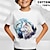 cheap Boy&#039;s 3D T-shirts-Boys 3D Animal Letter Wolf T shirt Tee Short Sleeve 3D Print Summer Spring Active Sports Fashion 100% Cotton Kids 3-12 Years Outdoor Casual Daily Regular Fit