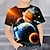 baratos camisetas 3d menino-Para Meninos 3D Gráfico Astronauta Camisa Camiseta Manga Curta Impressão 3D Verão Primavera Ativo Esportes Moda Poliéster Infantil 3-12 anos Ao ar livre Casual Diário Normal