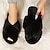 preiswerte Damenslipper &amp; Flip-Flops-Damen Hausschuhe Slippers Fuzzy Slipper Hausschuhe Warme Hausschuhe Heim Täglich Feste Farbe Winter Flacher Absatz Kuschelig Brautkleider schlicht Komfort Satin Kunstpelz Halbschuhe Weinrot Bohnen