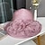 זול כובע מסיבות-כובעים מצנפת טול קש כובע דלי כובע עם שוליים רחבים כובע קש קזו&#039;אל חגים וינטאג&#039; אלגנטית עם צבע טהור צד תחרה כיסוי ראש כיסוי ראש