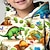 billiga pojkens 3d-uppsättningar-Pojkar 3D Grafisk Tecknat Dinosaurie Huvtröja och byxor Huvtröjeset Klädesset Långärmad 3d-utskrivning Sommar Höst Aktiv Mode Häftig Polyester Barn 3-12 år Utomhus Gata Semester Normal