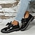 abordables Sandalias planas de mujer-Mujer Slip-Ons Mocasines Tallas Grandes Exterior Diario Color sólido Verano Pajarita Tacón Bajo Dedo redondo Elegante Minimalismo Zapatos de Paseo Cuero Sintético Mocasín Negro