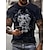 preiswerte 3D-T-Shirt für Männer-Herren-Grafik-Shirt, T-Shirt, Tier, Löwe, Rundhalsausschnitt, Kleidung, Bekleidung, 3D-Druck, Outdoor, täglich, Kurzarm, Modedesigner, Vintage, Kreise, lässig, blaue Baumwolle, optische Täuschung