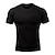 cheap Men&#039;s Active Tees &amp; Tanks-Men&#039;s Compression Shirt Running Shirt Short Sleeve Tee Tshirt Athletic Spandex Breathable Quick Dry Soft Gym Workout Running Active Training Sportswear Activewear Solid Colored Black
