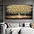 זול ציורי פרחים/צמחייה-100% ציור שמן אמנות בד מודרני גדול צבוע ביד ציורי עץ זהב לסלון בית תפאורה קיר אמנות תמונה מגולגל ללא מסגרת