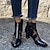 baratos Botas de tornozelo-botas femininas sandálias plus size botas de verão botas de salto botas bordadas de cor sólida botas de tornozelo verão primavera rendas salto bloco botas de salto grosso botas de dedo redondo