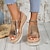 cheap Women&#039;s Sandals-Women&#039;s Wedge Sandals Platform Sandals Beach Summer Elegant Fashion Casual Faux Leather Buckle Silver Almond