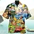 preiswerte Lagerhemden für Herren-Tropischer Papagei Herren Resort Hawaiian 3D Printed Shirt Kubanischer Kragen Kurzarm Sommer Strand Aloha Shirt Urlaub Täglich Tragen S bis 3XL