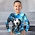 billige drenges 3d t-shirts-Drenge 3D Grafisk Fodbold T-shirt Langærmet 3D-udskrivning Sommer Forår Efterår Sport Mode Gade Polyester Børn 3-12 år udendørs Afslappet Daglig Regulær