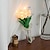 ieftine Lumini decorative-10/15 buc flori artificiale de lalele albe cu lumină led buchet de lalele la atingere reală lampă flori de Crăciun decorațiuni cu baterie idee de cadou casă de vacanță bucătărie decor nuntă