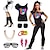cheap Historical &amp; Vintage Costumes-Retro Vintage Disco 1980s Outfits Accessories Off Shoulder T-Shirt I Love the 80&#039;s Women&#039;s Masquerade Party / Evening Costume