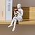abordables Estatuas-Decoración de estantería de lectura, figurita de mujer leyendo, estilo de pensador de estatua de resina, figuritas de esculturas abstractas para decoración del hogar escritorio de estante de oficina