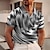 cheap Men&#039;s V Neck Polos-Men&#039;s Polo Shirt Golf Shirt Graphic Prints Geometry V Neck Navy Blue Blue Brown Green Gray Outdoor Street Short Sleeves Print Clothing Apparel Sports Fashion Streetwear Designer
