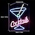 cheap Neon LED Lights-Neon Signs Cocktails LED Sign Blue Cocktail Glass Shaped Neon Light Sign Martini LED Neon Signs Wall Decor Man Cave Neon Bar Signs for Bar Shop Beer Bar Night Club