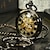 ieftine Ceasuri Mecanice-tiedan bărbați steampun antic schelet ceas de buzunar mecanic colier lanț ceasuri casual cu cutie de cadou