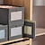 baratos Arrumação de Roupa-caixa de armazenamento visível compartimento de jeans armário gaveta de roupas caixa de separação de malha empilhamento de calças divisor de gaveta pode ser lavado organizador de casa