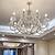 cheap Candle-Style Design-Modern Clear Crystal Chandelier Adjustable 1/6/8 Lights Crystal Glass Flush Mount Hanging Ceiling Pendant Light Classic Candle Style Lighting Fixture E12/E14 for Bedroom Living Room Hallway Entry 110-240V