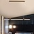 abordables Design linéaire-suspension led design ligne moderne 100cm chaîne en métal acrylique lampe suspendue réglable pour cuisine salle à manger salon bureau 110-240v