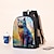 cheap Graphic Print Bags-Men&#039;s Women&#039;s Backpack 3D Print Commuter Backpack School Daily Cat Flower Polyester Large Capacity Breathable Lightweight Zipper Print Black Yellow Red