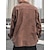 preiswerte Herren-Oberhemden-Herren Cordhemd Hemdjacke Overshirt Einfach Outdoor Täglich Schwarz Kaffee Grau Langarm Revers Frühling &amp; Herbst Bekleidung Tasche